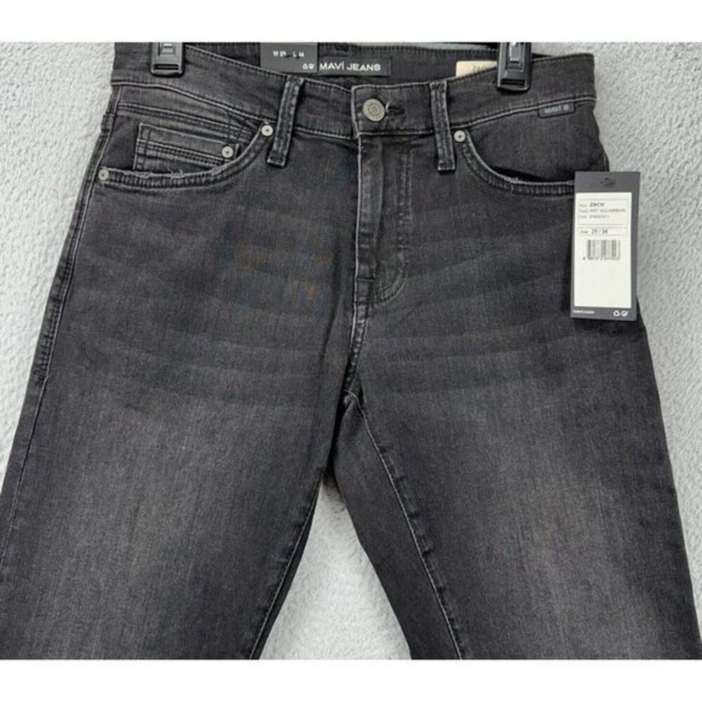 Mavi Zack Jeans Mens 29X34 Grey Straight Stretch 5 Pocket Denim NEW